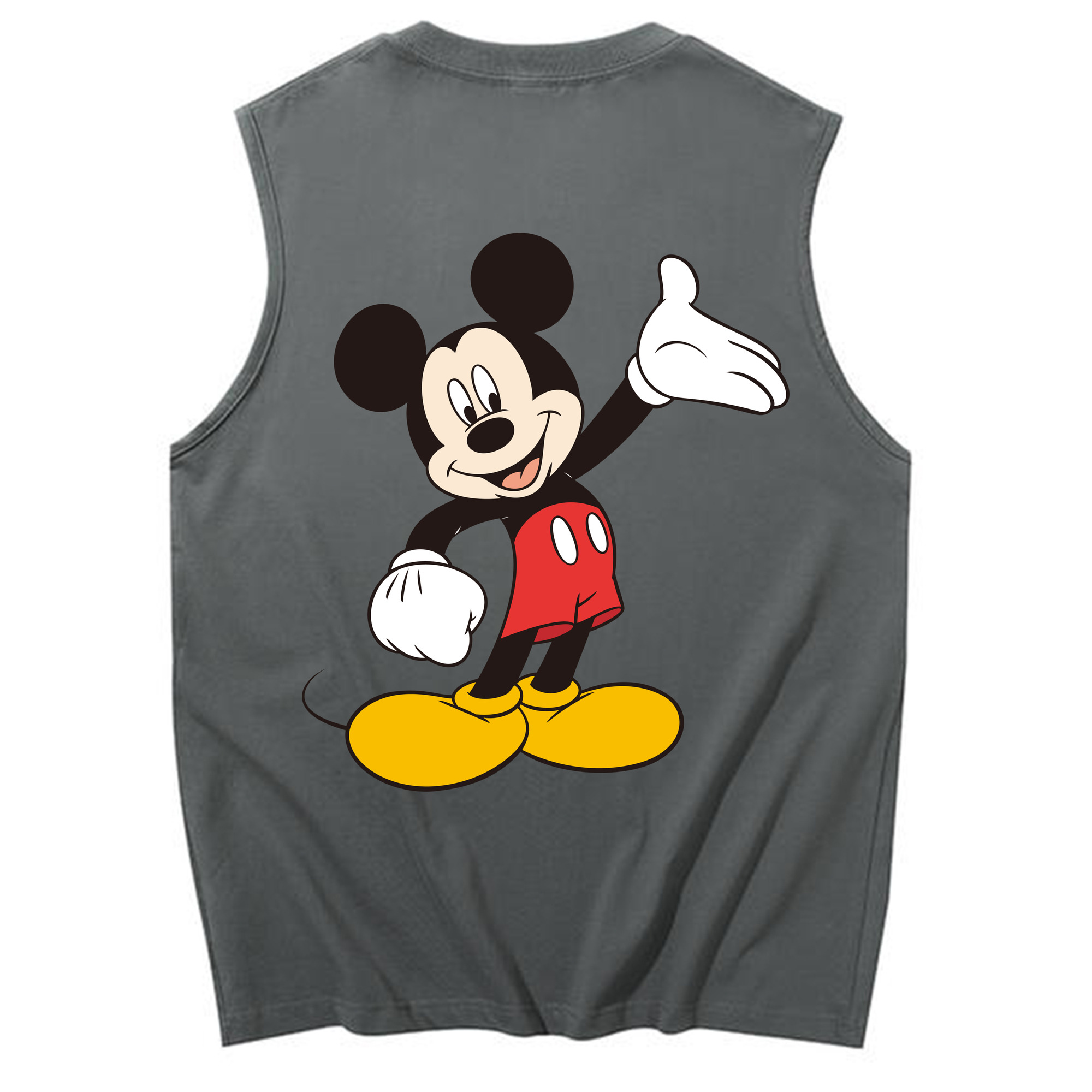 ミッキーマウス Mickey Mouse コットン100％タンクトップ（背面プリント）